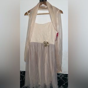 Gold/Taupe Midi Flowy Dress